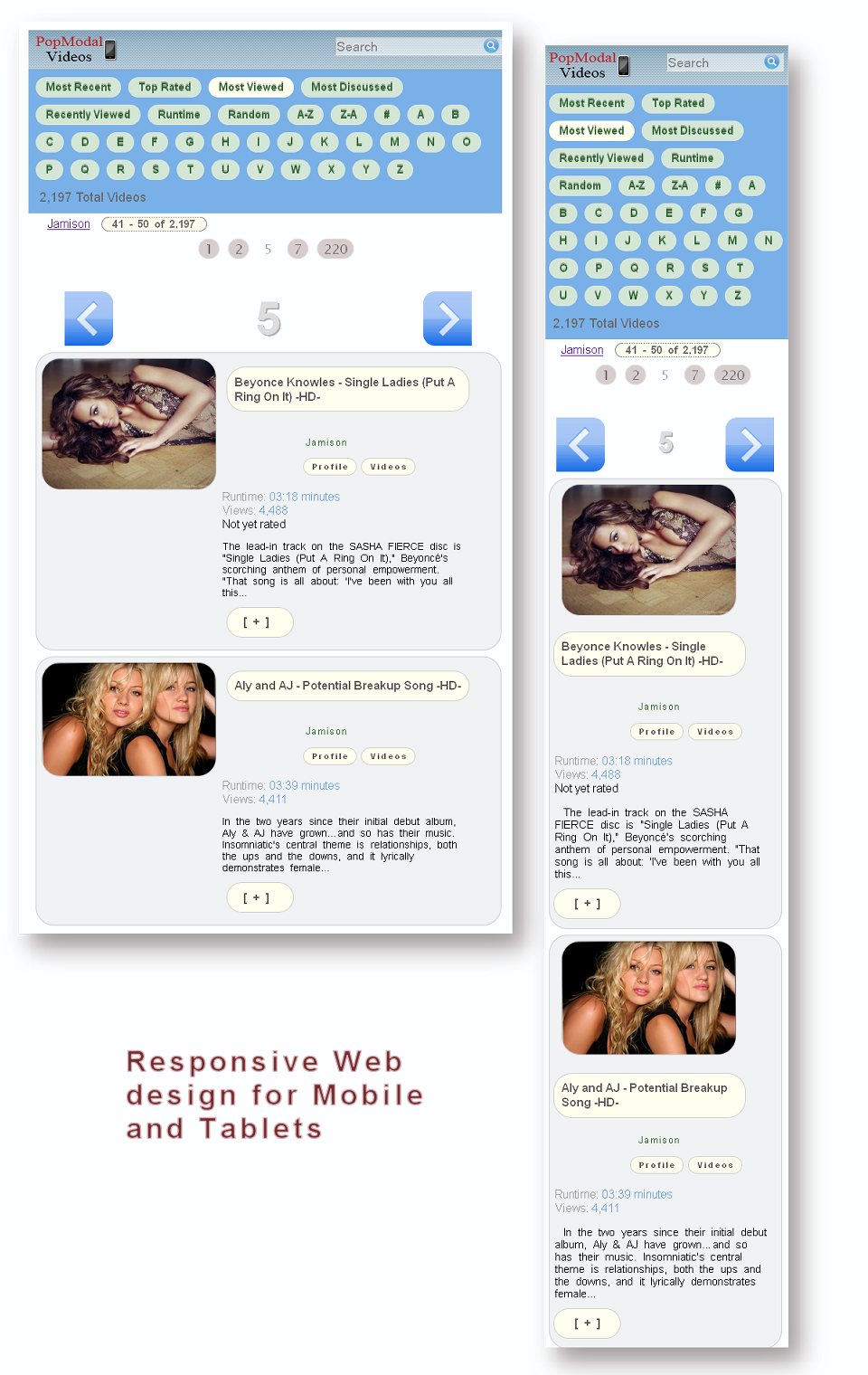 Responsive page