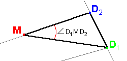 A triangle showing how an angle may be defined