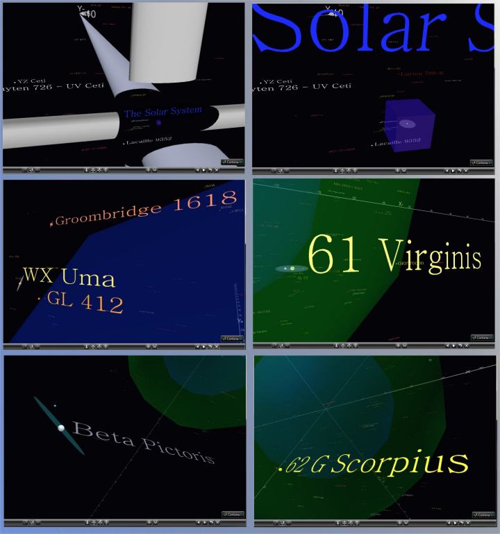 VRML fly through local stars to 30 light years and selected stars to 400 light years
